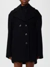Sportmax Double-breasted Wool Coat Featuring Pockets In Black