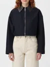 Sportmax Cropped Vacuo Jacket In Virgin Wool In Blue