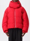 Sportmax Water-repellent Crinkled Red Puffer Jacket With Detachable Hood In Red