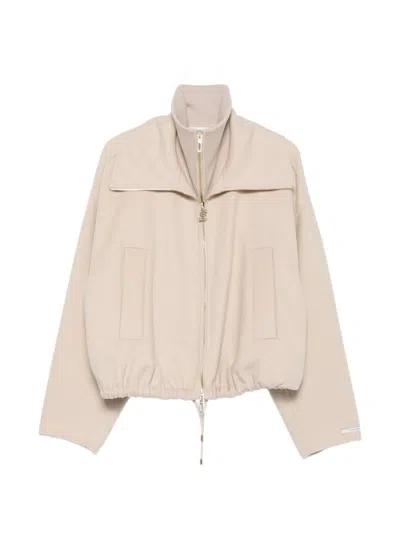 Sportmax Jacket With Elasticated Hem In Neutral