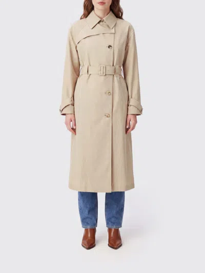 Sportmax Sand Cupro Blend Zavorra Trench Coat In Neutral