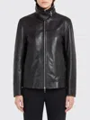 Sportmax Long-sleeved Leather Jacket In Black