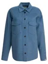 Sportmax Virgin Wool Overshirt Jacket Jackets And Coats Light Blue In Blue