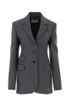 Sportmax Single-breasted Tailored Blazer In Grey