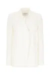 Sportmax Cotton Blazer With Long Sleeves And Notched Lapels In White