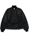 Sportmax Zebu Hourglass Pufer Jacker Eco Leather Belt Coats Black In Black