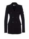 Sportmax Longline V-neck Jacket Button Detailing In Black
