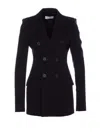 Sportmax Longline V-neck Jacket Button Detailing In Black