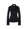 Sportmax Tailored Crepe Knitted Jacket With Flap Pockets In Black