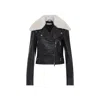 Sportmax Toscana Cropped Leather Biker Jacket In Black