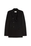 Sportmax Double-breasted Wool Suit In Black