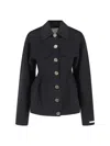 Sportmax Structured Caban Jacket In Virgin Wool In Black