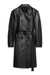 Sportmax Nappa Leather Giostra Trench Coat In Black