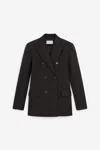 Sportmax Double-breasted Wool Suit In Brown