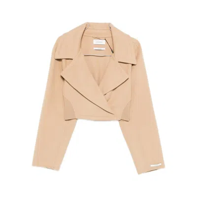 Sportmax Viale Cropped Lapel Jacket In Neutral