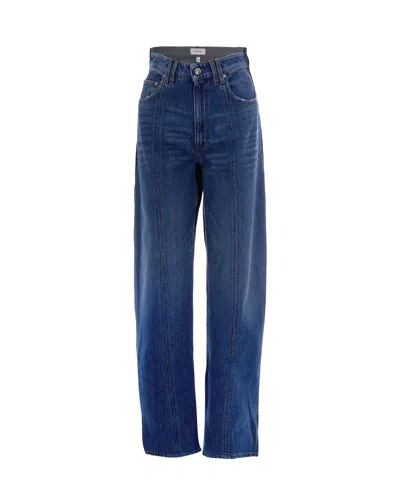 Sportmax Jeans Bicolor Blu Notte In Blue