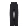 Sportmax Snap Button High Waist Wide Leg Trousers In Blue