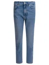 Sportmax Slim Fit Denim Trousers With Contrast Stitching In Blue
