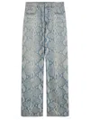 Sportmax Diego Snake-print Wide-leg Jeans In Blue