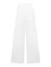 Sportmax White High-waist Wide Leg Trousers In Cotton Woman In White
