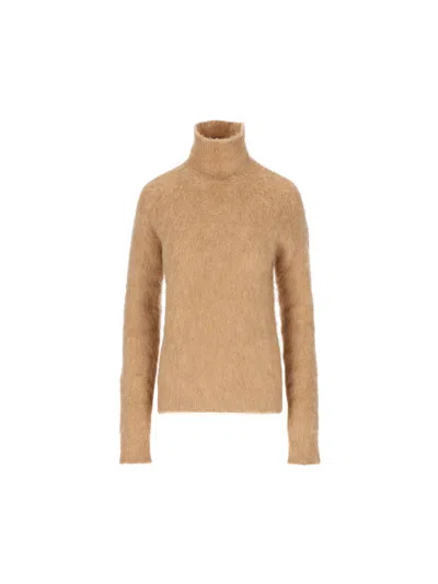 Sportmax Turtleneck Knitted Jumper In Brown