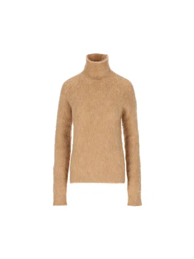 Sportmax Camel Stretch Alpaca Blend Elgar Sweater In Brown