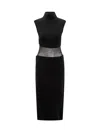 Sportmax Arabba Dress Knit Sheer Panel Detail In Black