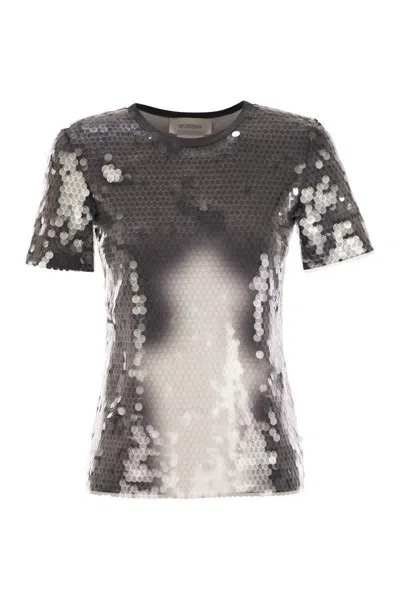 Sportmax Kibbutz - T-shirt With Sequins In Black