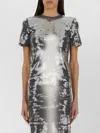 Sportmax Gradient Sequined Fitted Top With Short Sleeves In Silver