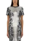 Sportmax Gradient Sequined Fitted Top With Short Sleeves In Black