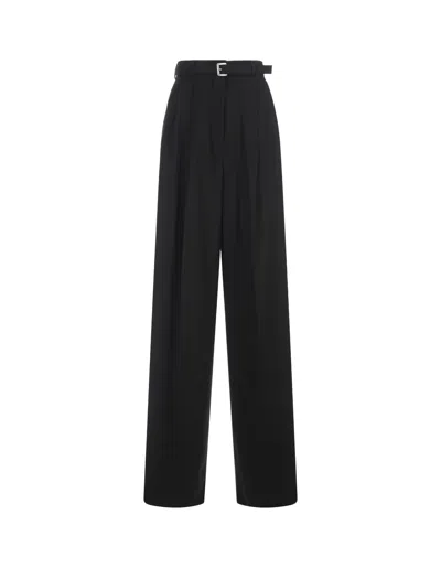 Sportmax Kiens Black Virgin Wool Pants In Nero