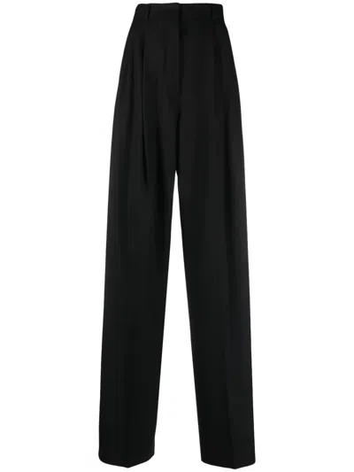 Sportmax Kiens High-waisted Pleat-detail Trousers In Black