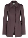 Sportmax Longline Jacket Structured Shoulders In Brown
