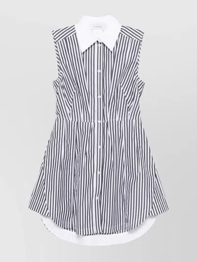 Sportmax Knee Length Dress Curved Hem In Blue