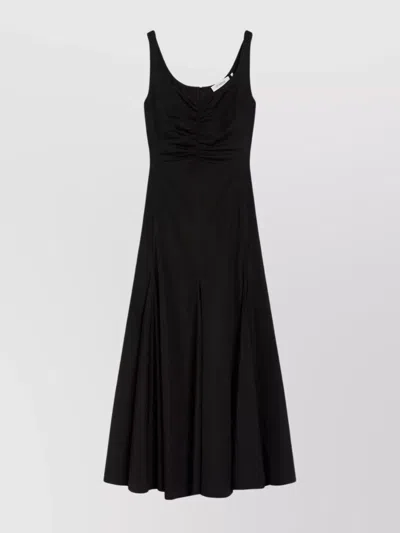 Sportmax Knee Length Dress Sleeveless Design In Nero
