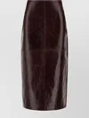 Sportmax Knee-length High-shine Skirt Seam Detailing In Burgundy