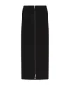 Sportmax Ribbed High Waist Midi Skirt With Slit In Brown