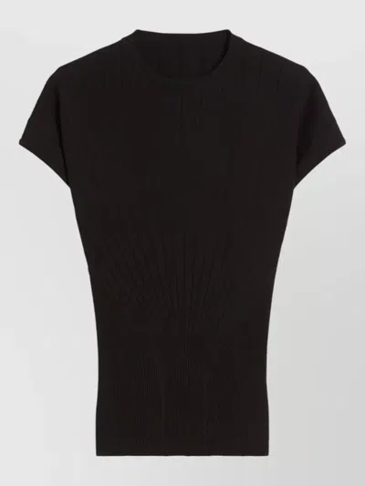 Sportmax Knit Top Fitted Silhouette Ribbed Cap Sleeves In Black