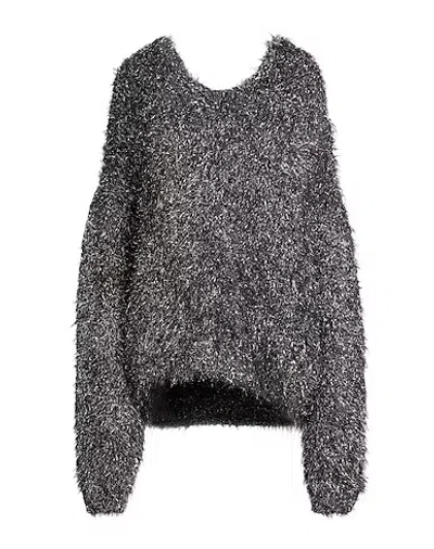 Sportmax Knitted Hooded Coat In Gray