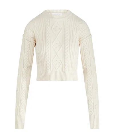 Sportmax Knitted Long-sleeved Top In White