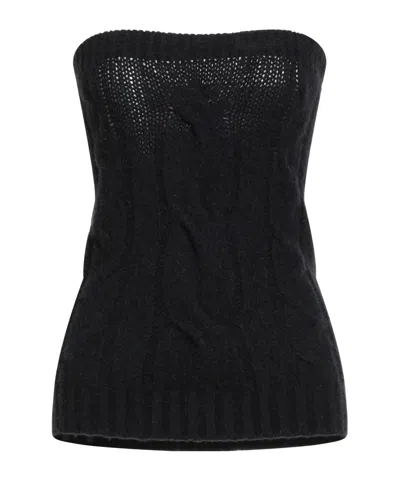 Sportmax Knitted Tube Top In Black