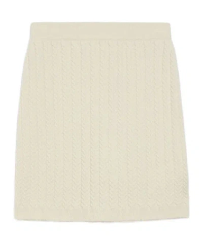 Sportmax Knitted Wool Miniskirt In White