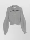 Sportmax Grey Zip-up Cardigan In Wool And Cashmere In Gray