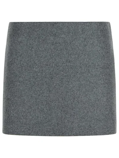 Sportmax Poggio Wool Mini Skirt In Gray