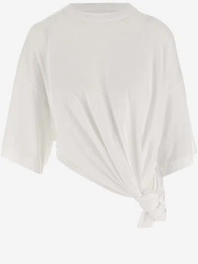 Sportmax Knot Cotton T-shirt In White