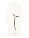 Sportmax Abate Belted Wool Long Coat In White