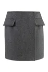 Sportmax Laccio Wool Mini Skirt In Black