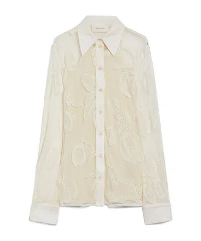 Sportmax Lace Designed Shirt In White