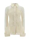 Sportmax Asti Lace Up Double Layer Shirt In White
