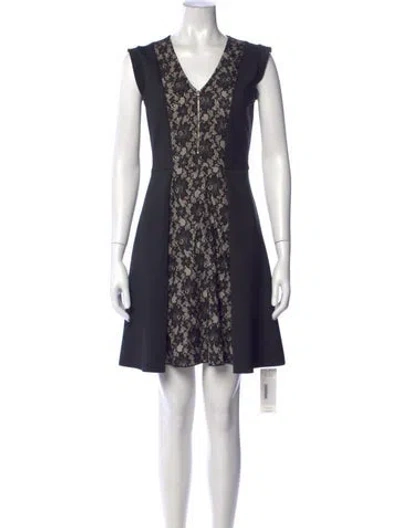 Pre-owned Sportmax Lace Pattern Mini Dress In Gray